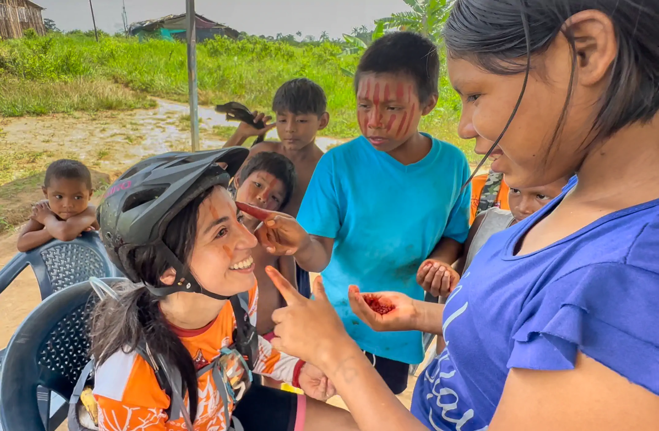 Johana with Nukak Children