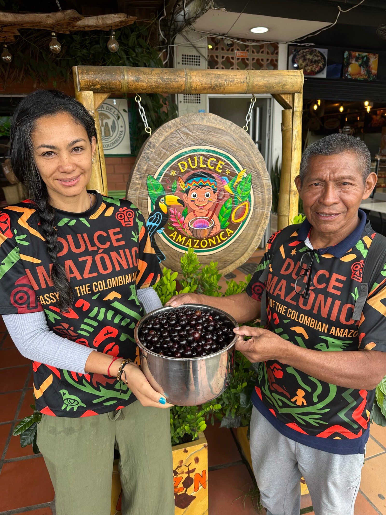 Samuel Lopez Perez with Amazonian fruits